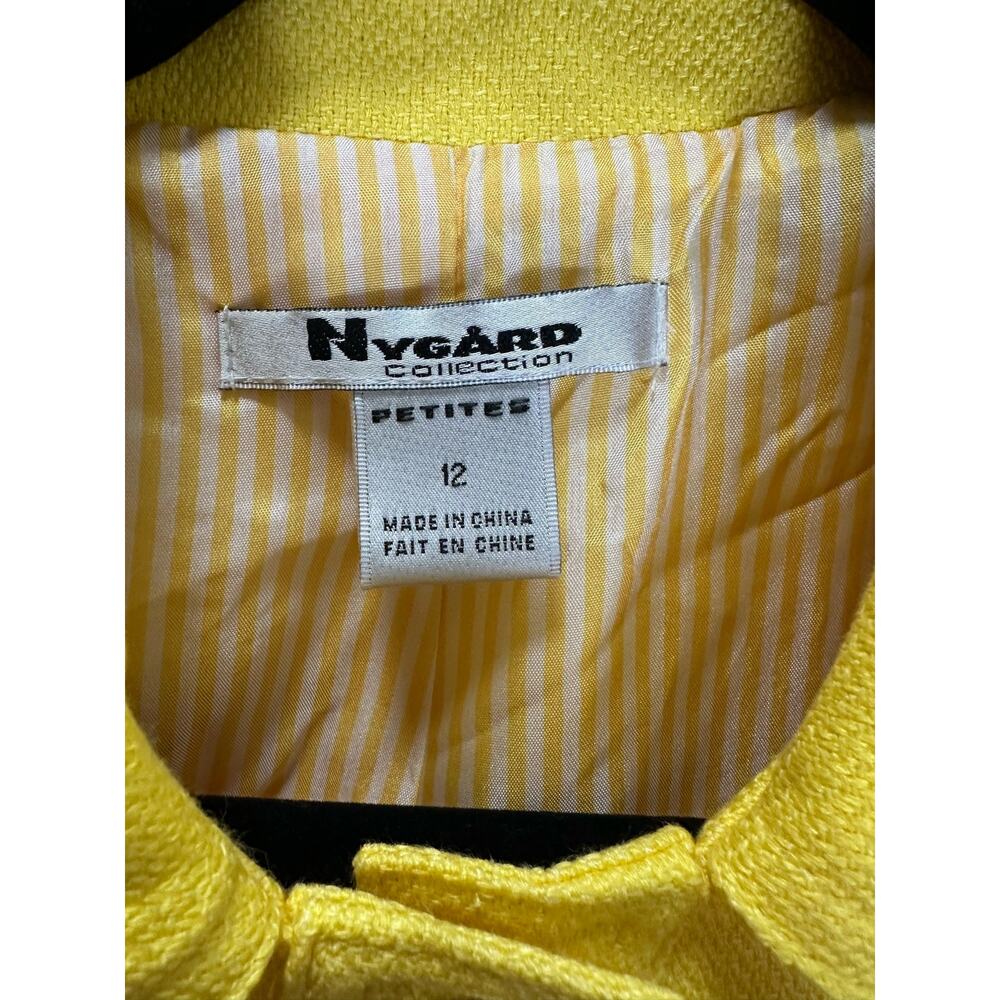 VTG 90s Nygard Collection Petites Women's Linen Blend Yellow Blazer Jacket sz 12 - Picture 4 of 6